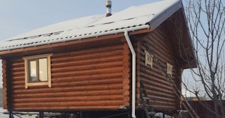 Баня из оцилиндрованного бревна под ключ в Назарово - от 135343 рублей